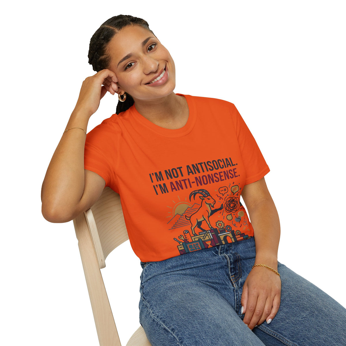 Capricorn T-Shirt — "I'm Not Antisocial, I'm Anti-Nonsense" Zodiac Tee