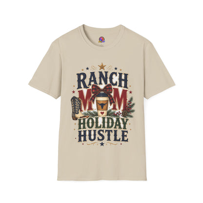 Ranch Mom Holiday Hustle T-Shirt — Festive Western Mom Tee