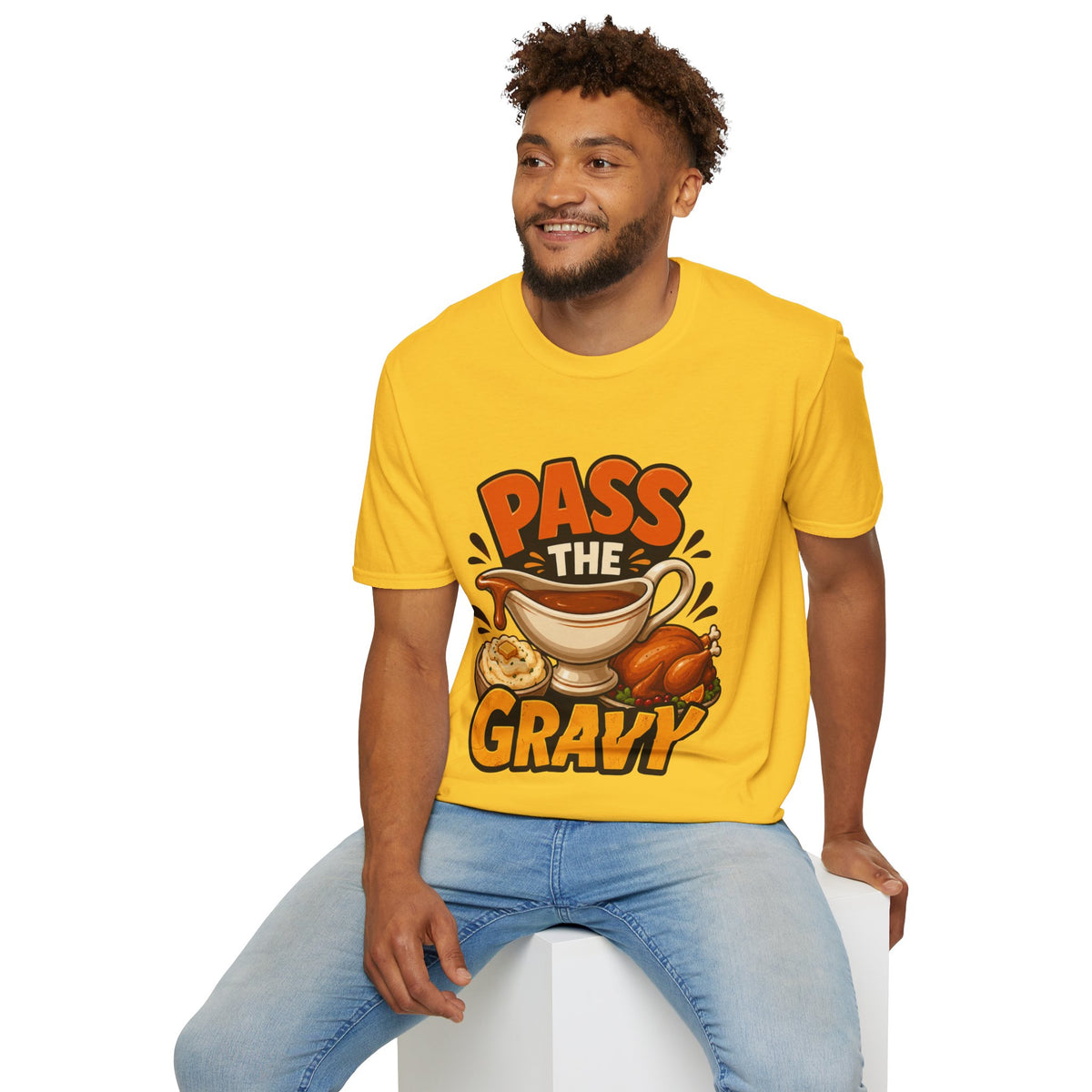 Thanksgiving T-Shirt Pass the Gravy T-Shirt — Funny Thanksgiving Turkey Dinner Tee