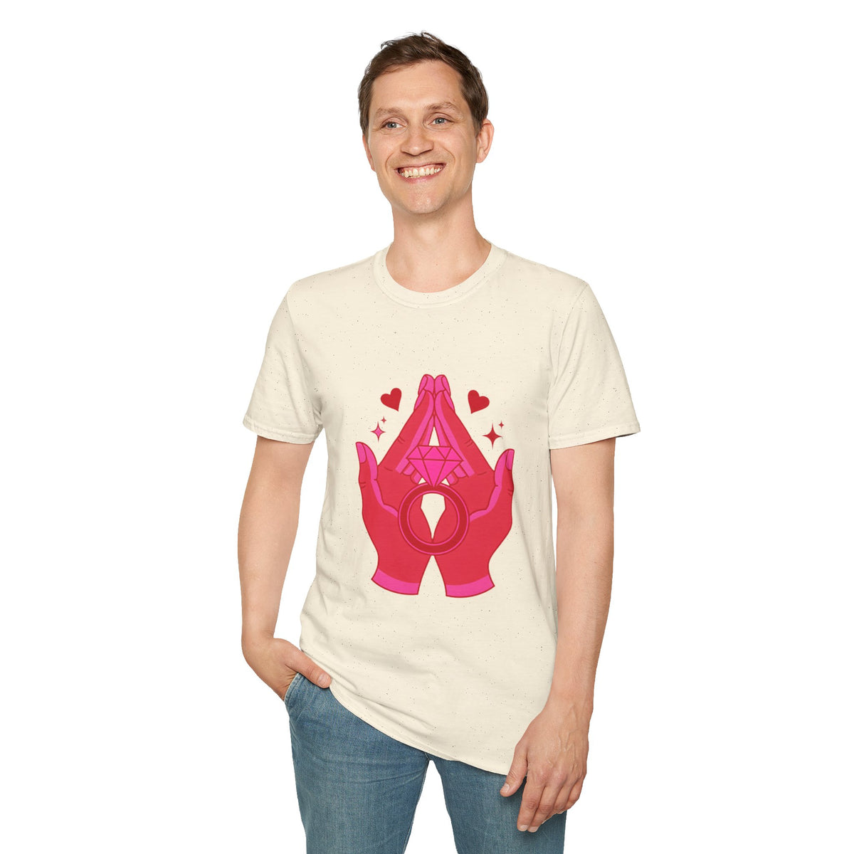 Manifested Hands Graphic T-Shirt — Pink Prayer Hands with Hearts - Trending Now - September 2026