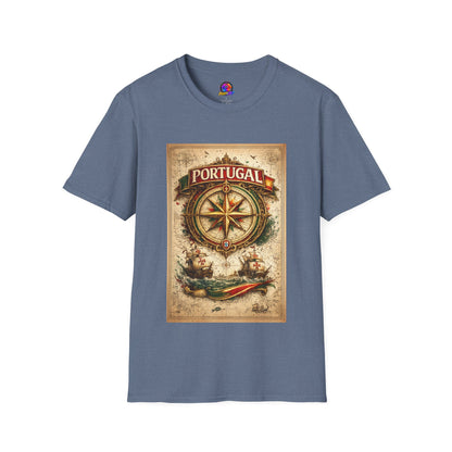 Portugal Compass T‑Shirt — Vintage Nautical Travel Tee