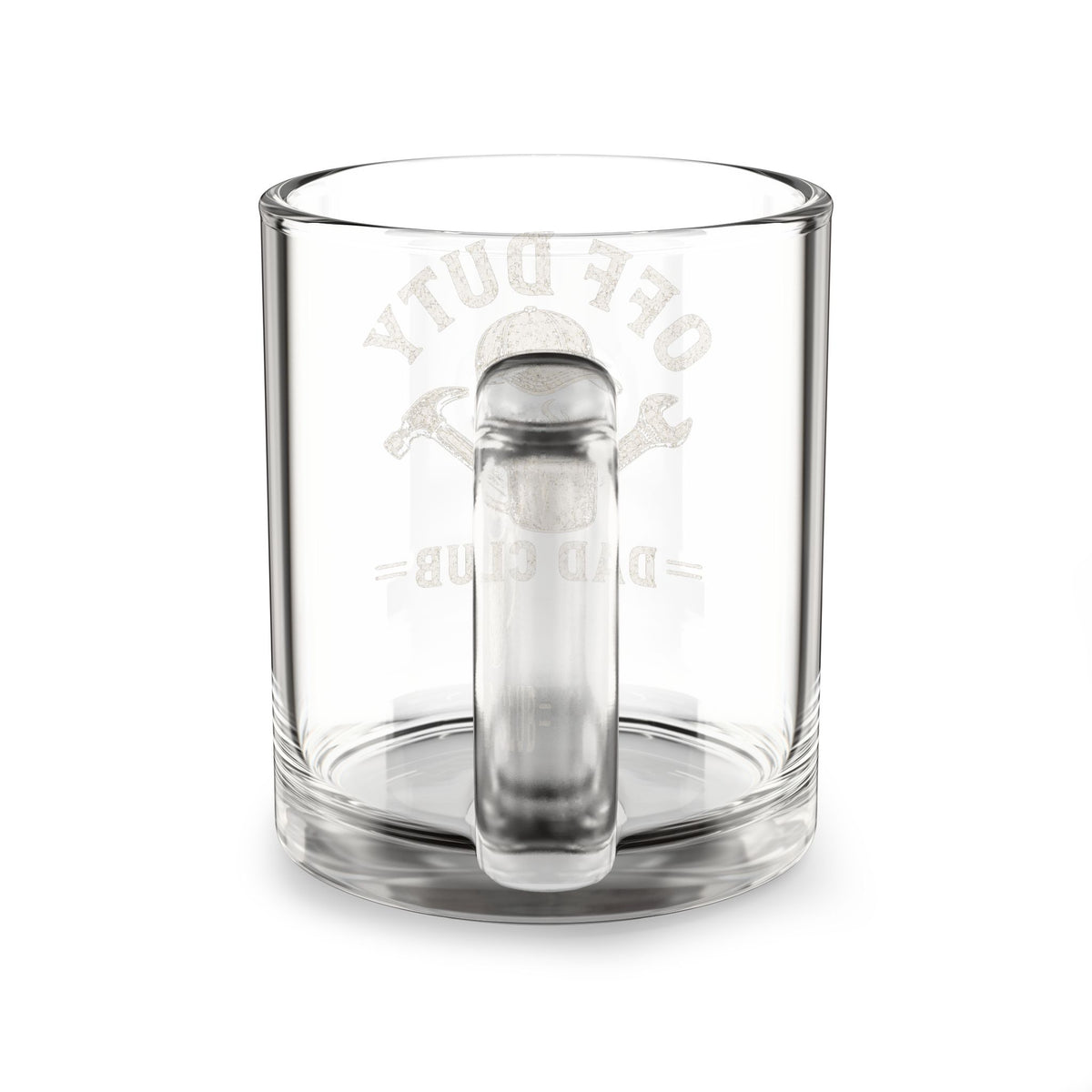 Off Duty Skull Glass Mug — 10oz Clear Coffee & Tea Cup for Mechanics, Gifts & Father’s Day