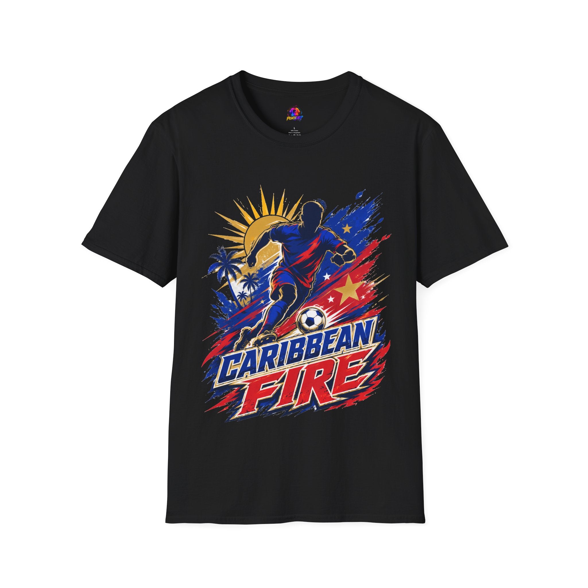 Haiti Soccer T-Shirt — Caribbean Fire Graphic Tee