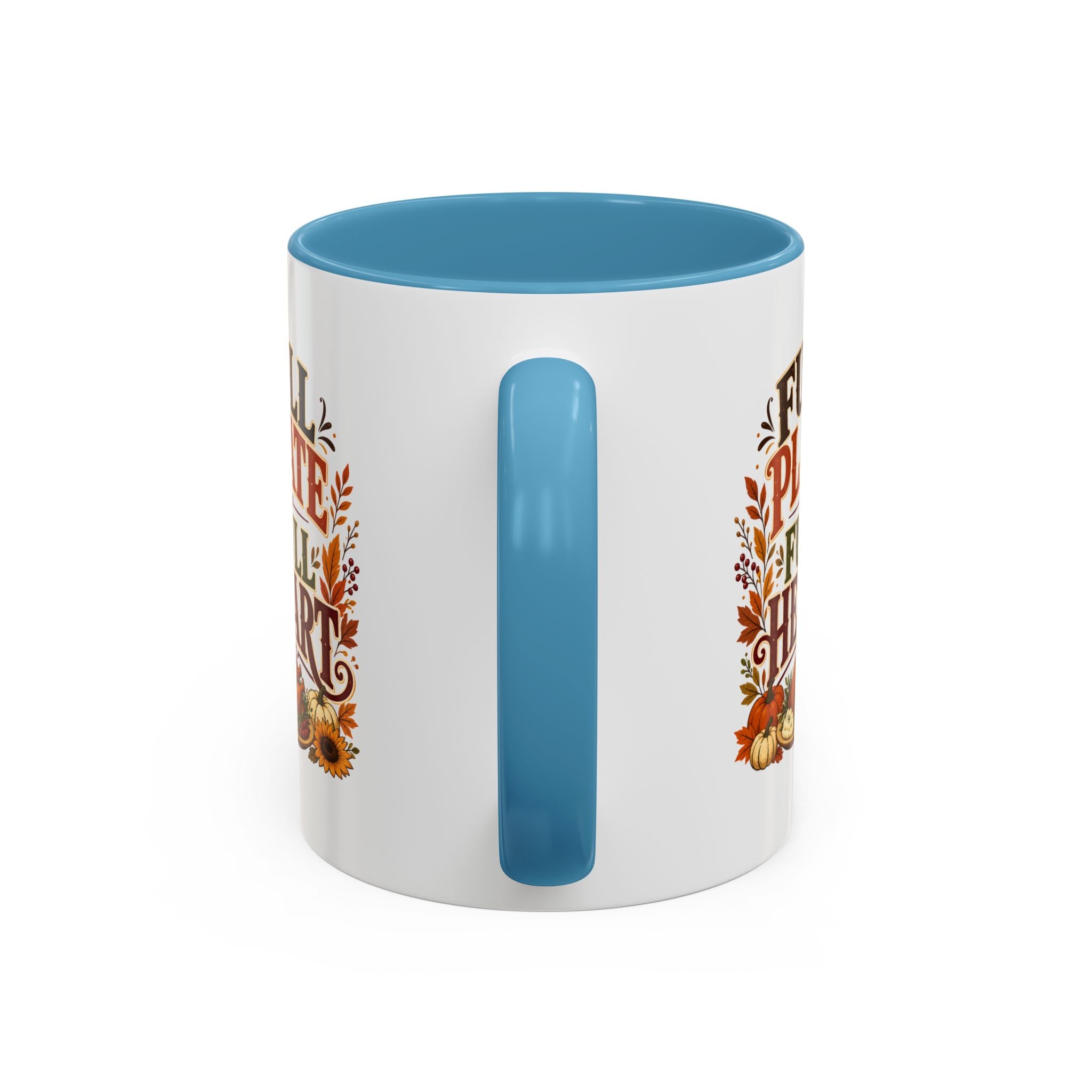 Thanksgiving Mug Full Plate Full Heart Accent Coffee Mug — Fall Thanksgiving Harvest Tea Cup