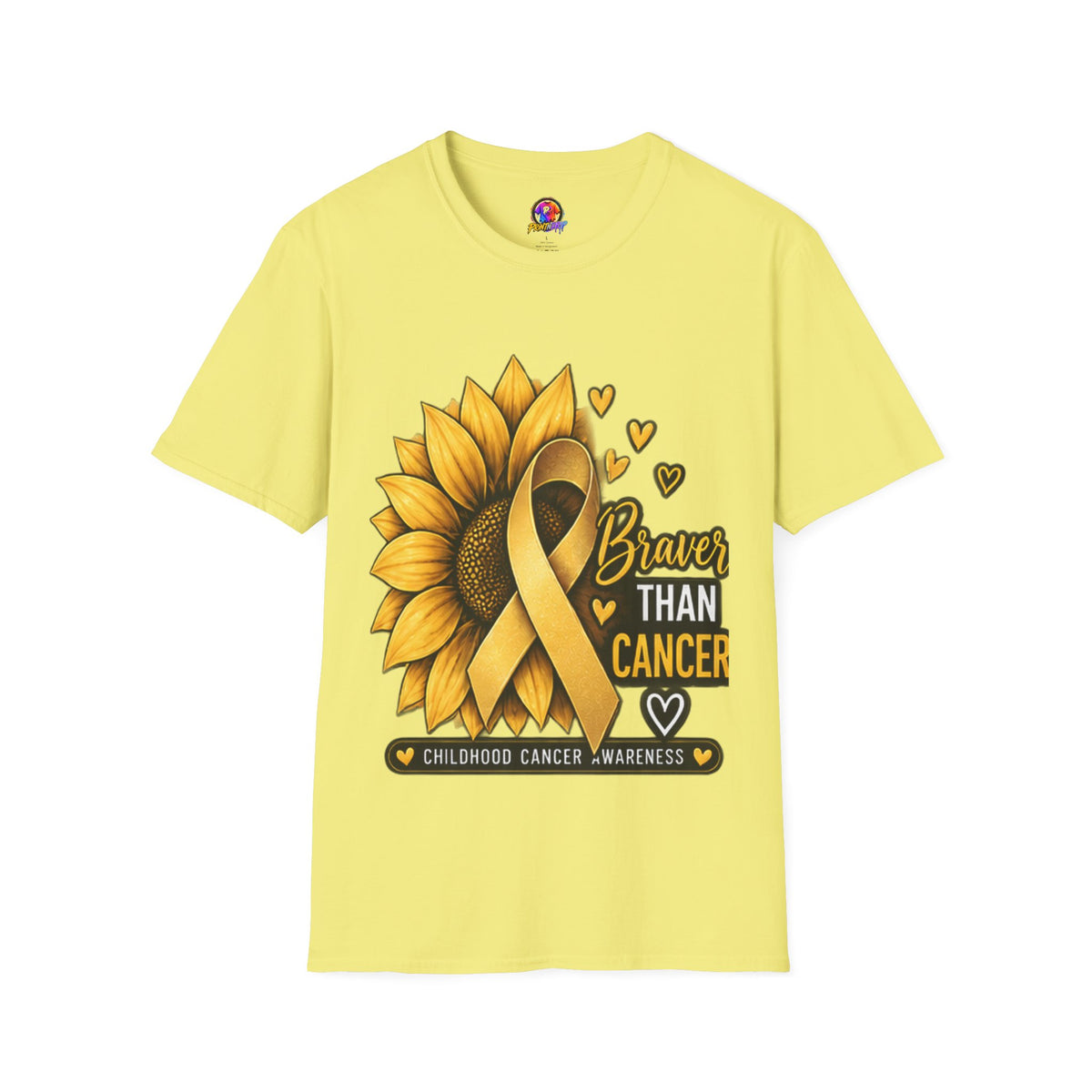 Braver Than Cancer Childhood Cancer Awareness Sunflower T-Shirt
