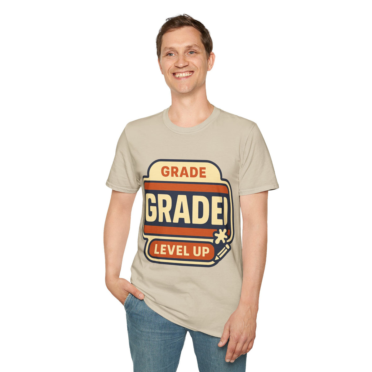 Grade Up Retro Badge T‑Shirt — "GRADE! LEVEL UP" Gamer Teacher Gift - Trending Now - August 2026