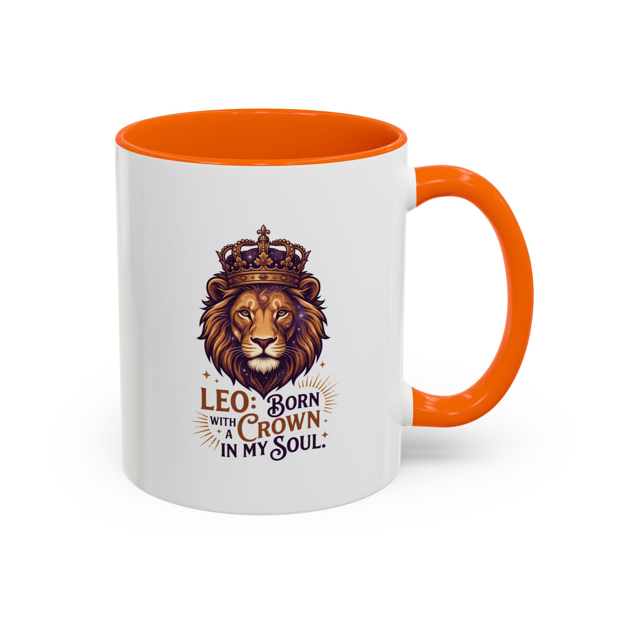 Leo Zodiac Coffee Mug — "Born with a Crown in My Soul" Lion Design