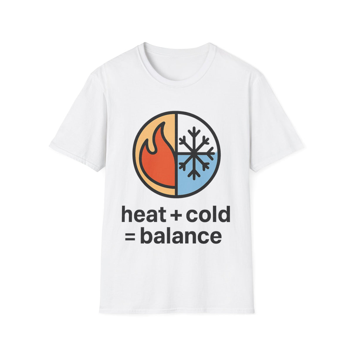 Heat Cold Balance Minimalist Tee - Cute Fire and Ice Therapy Graphic T-Shirt - Trending Now - September 2026