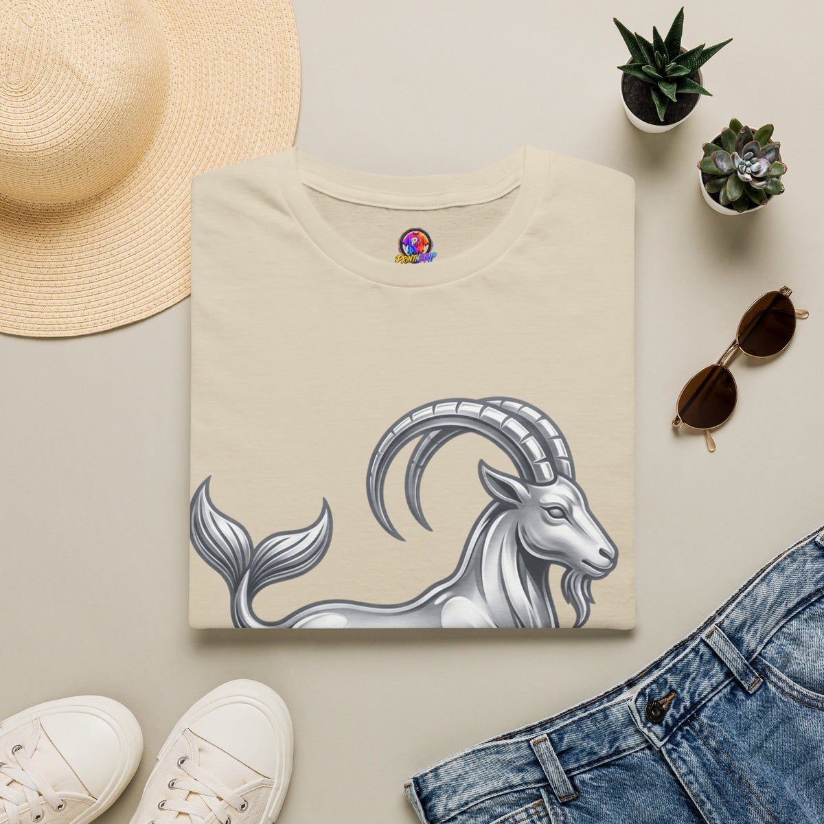 Capricorn Goat Zodiac T-Shirt — Mythical Sea-Goat Horoscope Tee