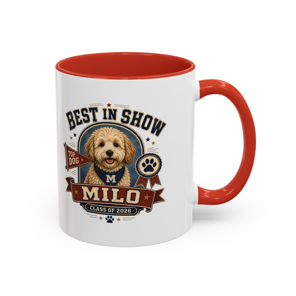 Milo Bailey Dog Dad Mom Best in Show Milo Coffee Mug — Personalized Dog Portrait Accent Mug