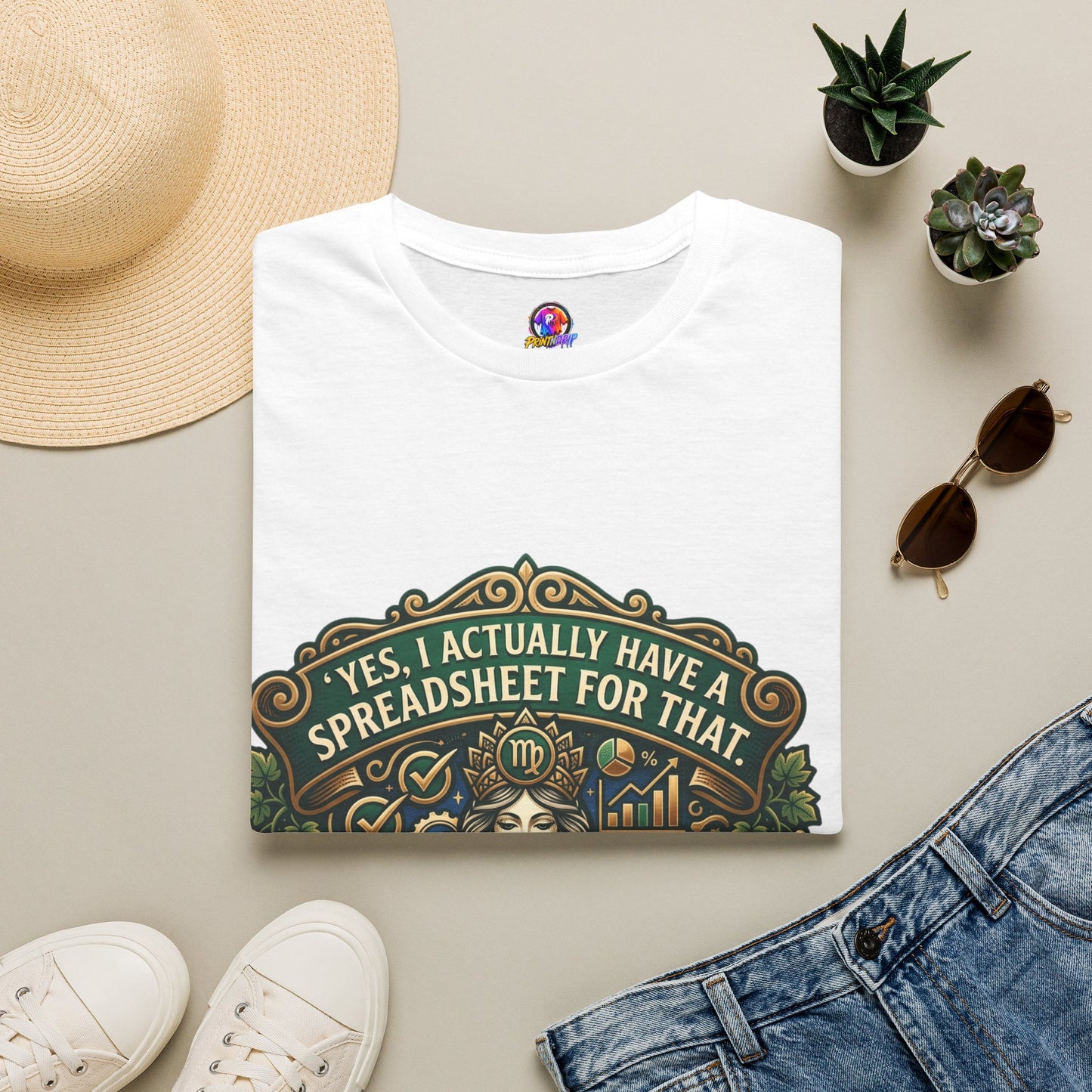 Virgo Zodiac T‑Shirt — "Yes, I Actually Have a Spreadsheet for That"