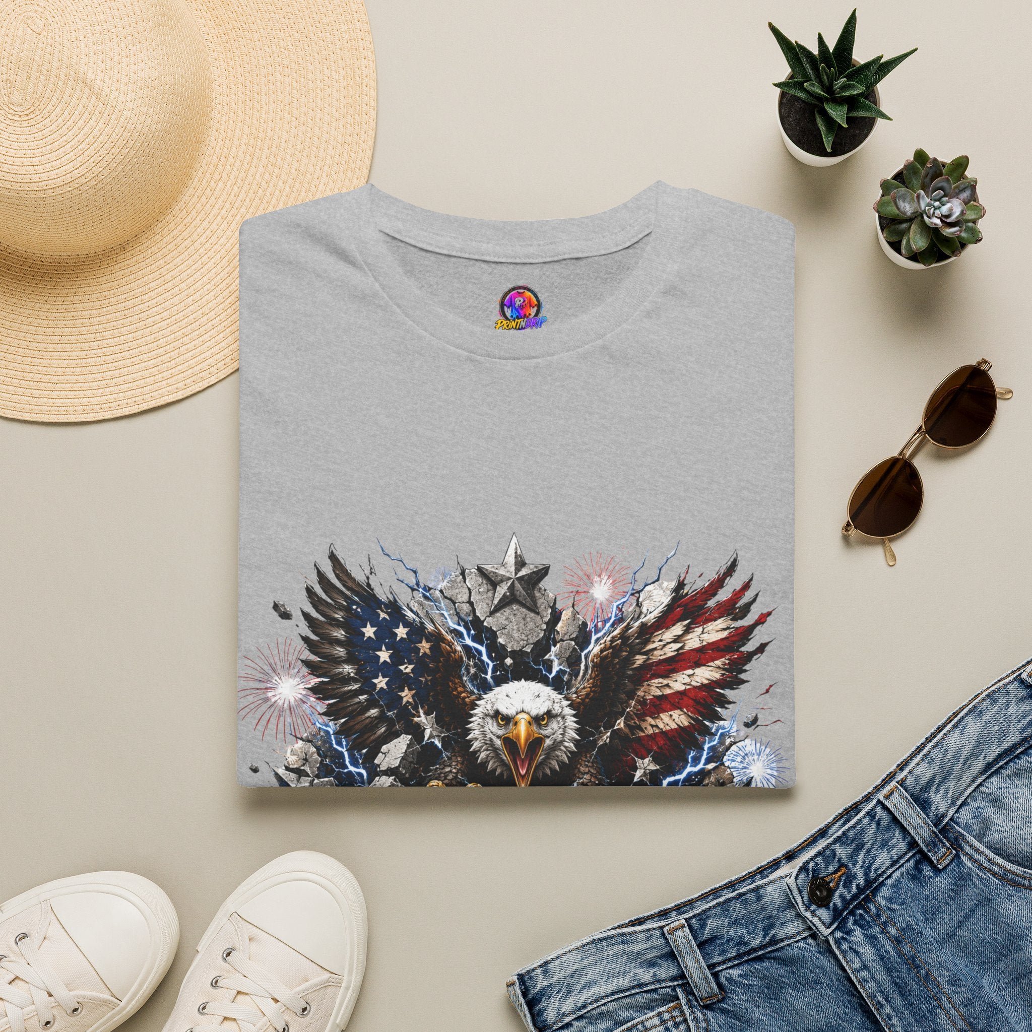 Patriotic Eagle T-Shirt — "The Republic Still Roars" | American Flag Graphic