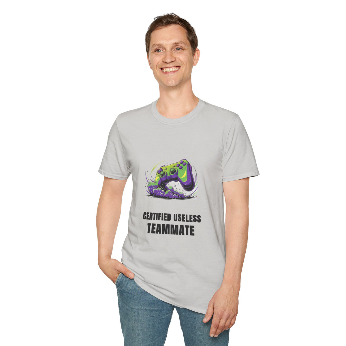 Gaming T-Shirt — "Certified Useless Teammate" Controller Graphic - Trending Now - August 2026