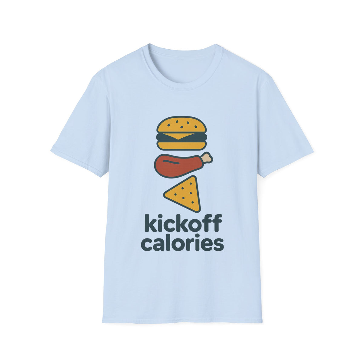 Funny 'Kick Off Calories' T-Shirt — Burger, Drumstick & Pizza Fitness Humor Tee - Trending Now - August 2026