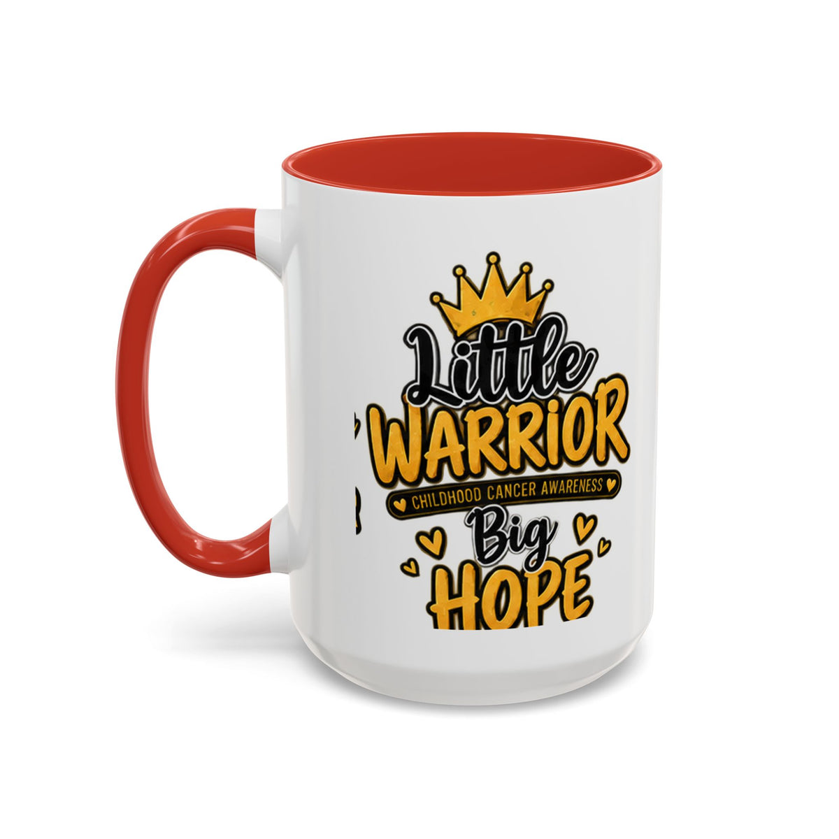 Little Warrior Childhood Cancer Awareness Coffee Mug – "Big Hope" Accent Mug