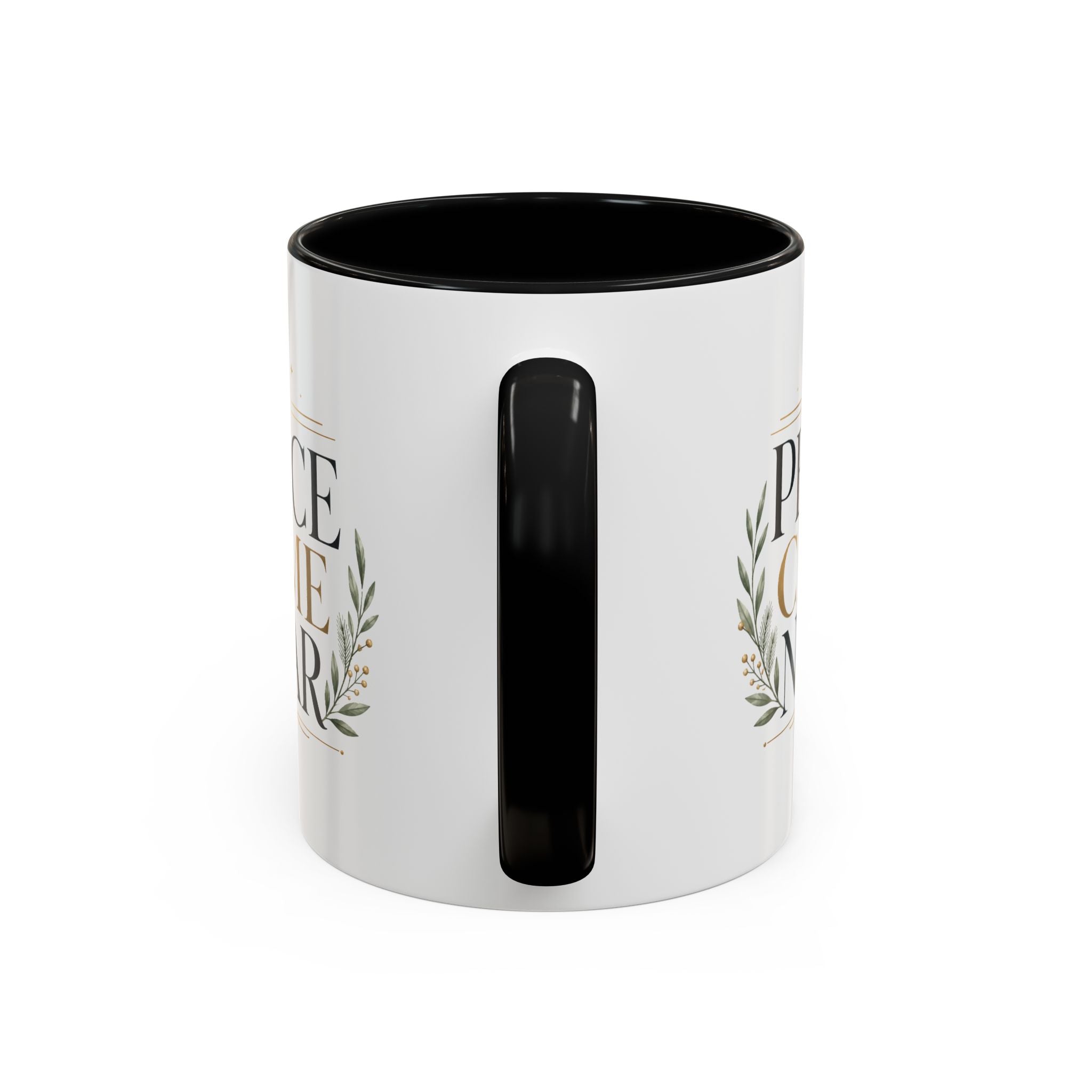 Christmas Peace Came Near Accent Coffee Mug — Holiday Christian Christmas Tea Cup