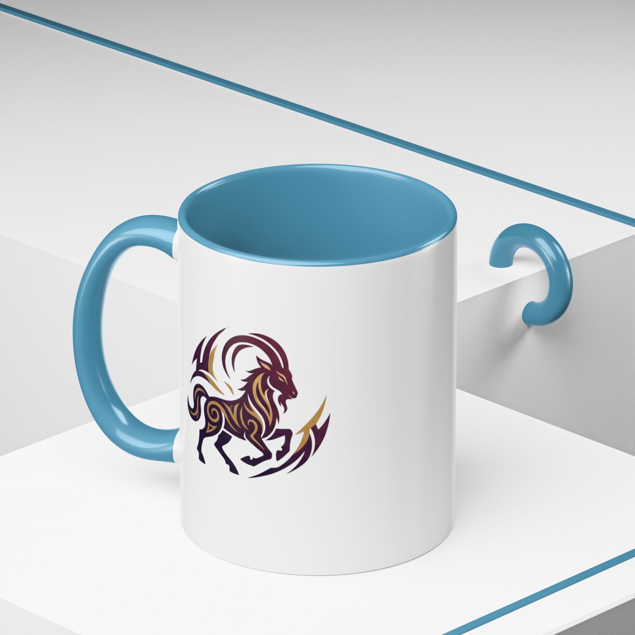 Capricorn Tribal Goat Accent Coffee Mug — Zodiac Horoscope Gift