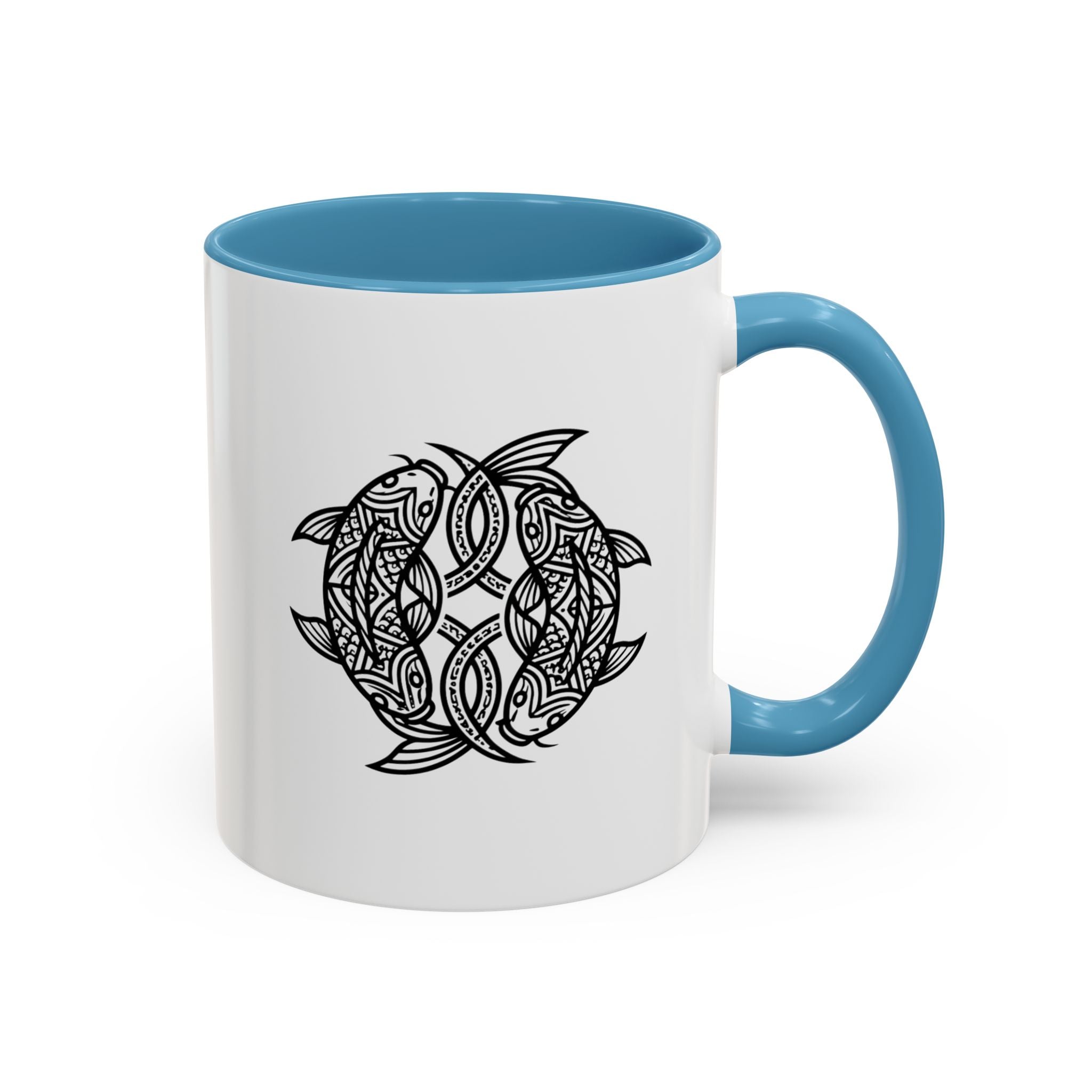 Celtic Knot Dolphin Coffee Mug — Black Accent Ceramic Mug