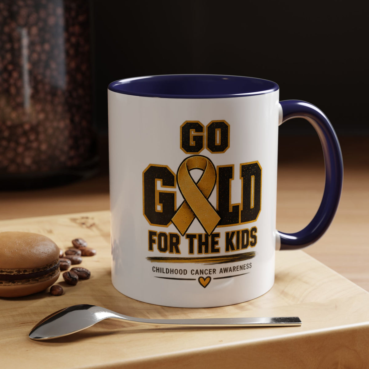 Go Gold For The Kids Accent Coffee Mug — Childhood Cancer Awareness 11/15oz