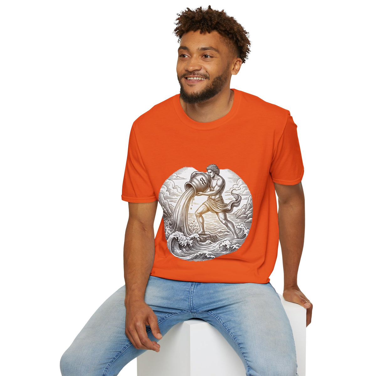 Aquarius Zodiac T-Shirt — Vintage Water Bearer Astrology Tee