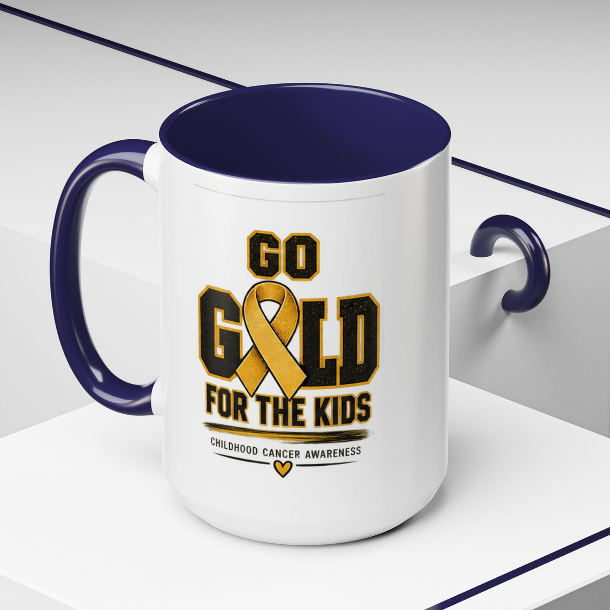Go Gold For The Kids Accent Coffee Mug — Childhood Cancer Awareness 11/15oz