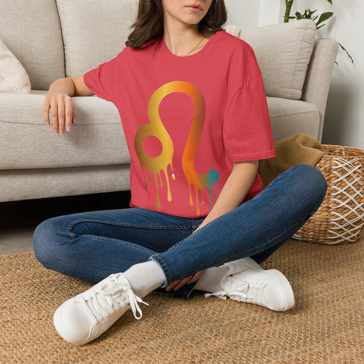 Leo Zodiac Drip T-Shirt — Colorful Astrology Sign Tee