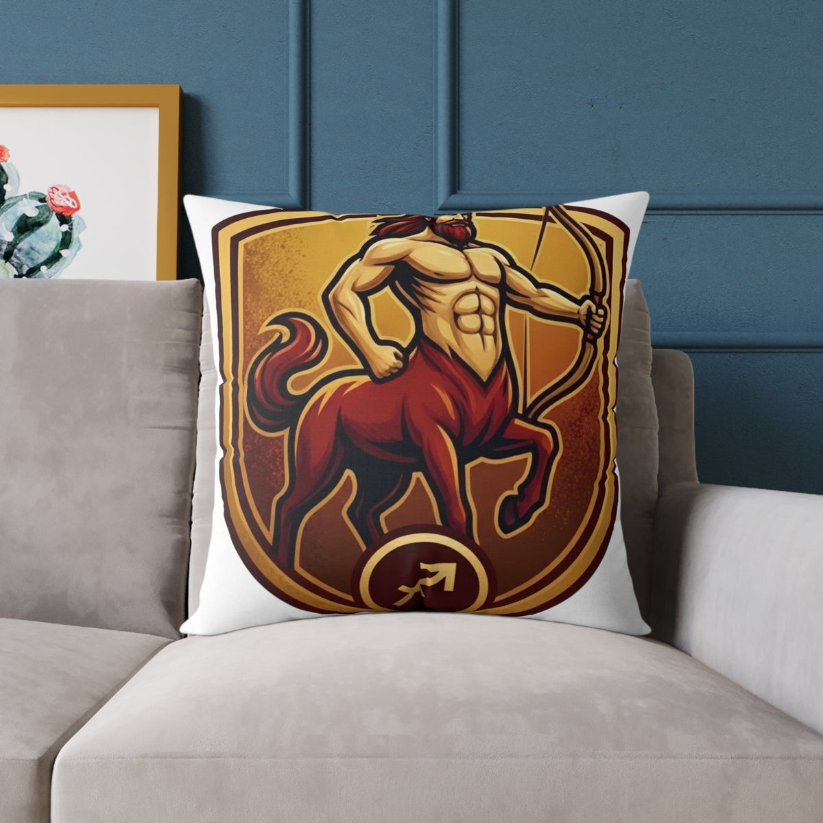 Sagittarius Zodiac Archer Arrow  Square Poly Canvas Pillow