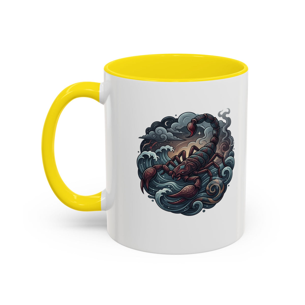 Scorpion Ocean Accent Coffee Mug – Nautical Tattoo-Style