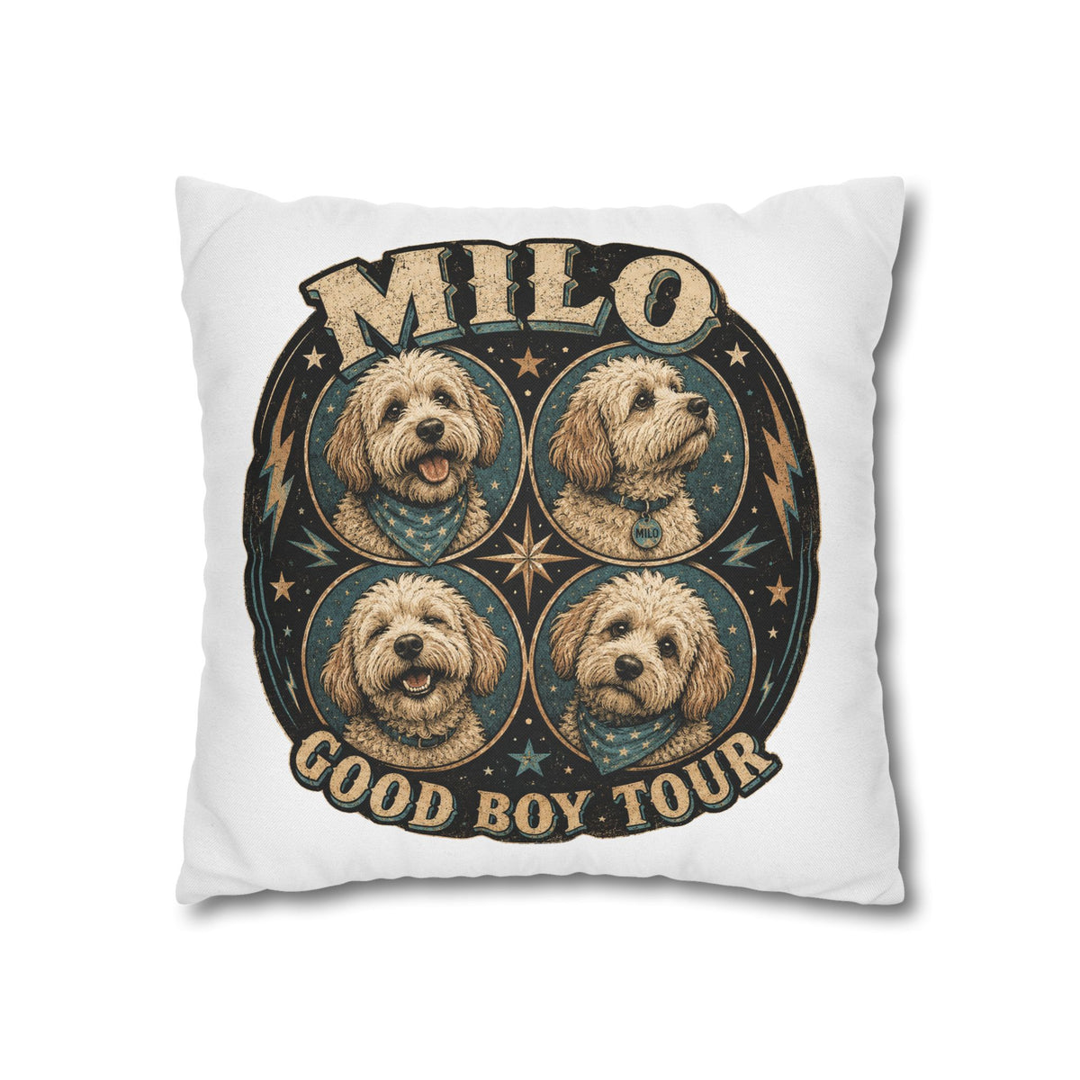 Milo "Good Boy Tour" Decorative Pillowcase Milo Bailey Dog Dad Mom