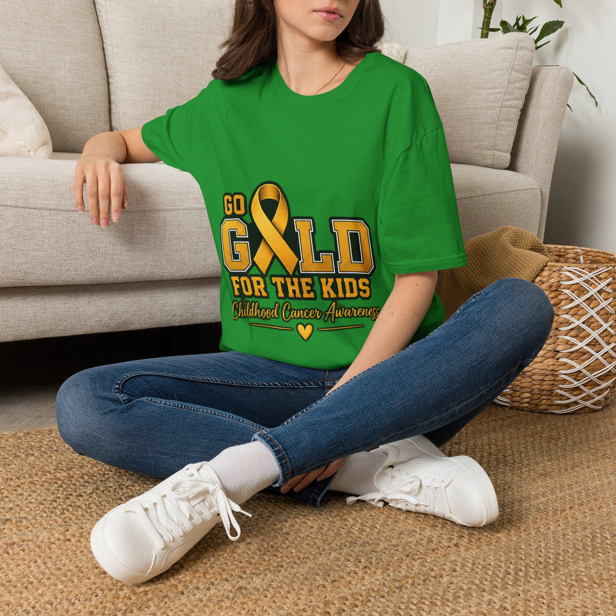 Go Gold For The Kids T-Shirt — Childhood Cancer Awareness Ribbon Tee