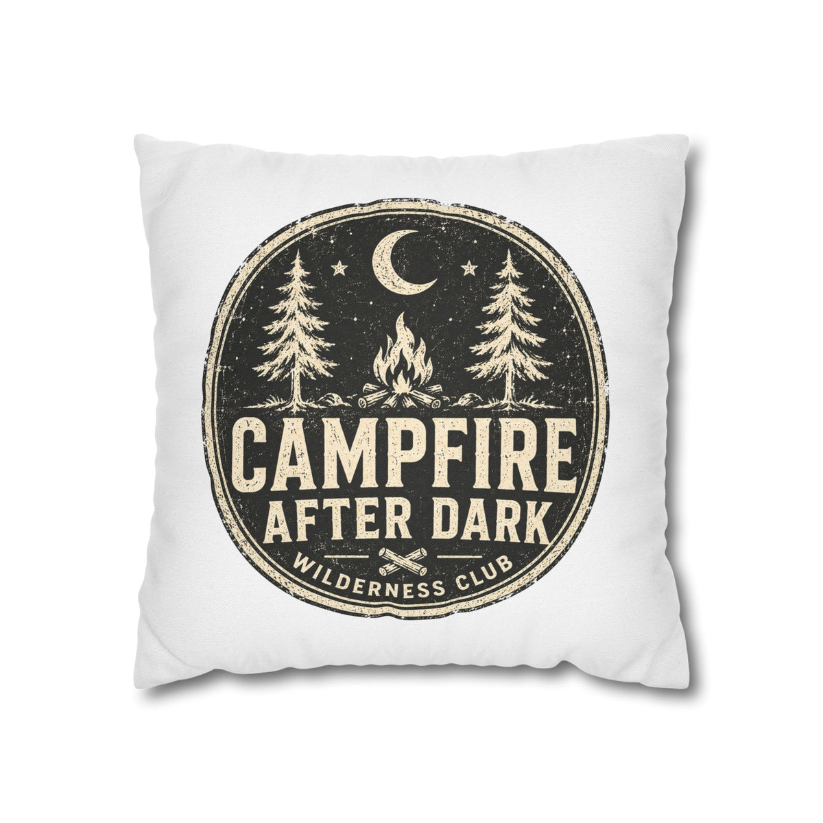 Campfire After Dark Decorative Pillowcase Milo Bailey Dog Dad Mom — Wilderness Camping Accent