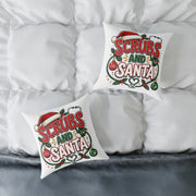Christmas Square Pillow — Scrubs and Santa Christmas Cushion for Nurses