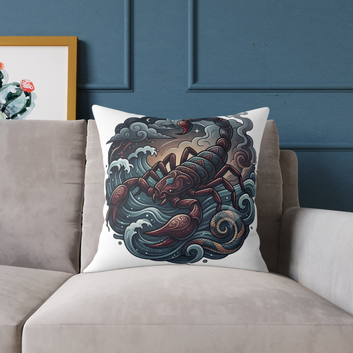 Scorpio Zodiac Square Poly Canvas Pillow