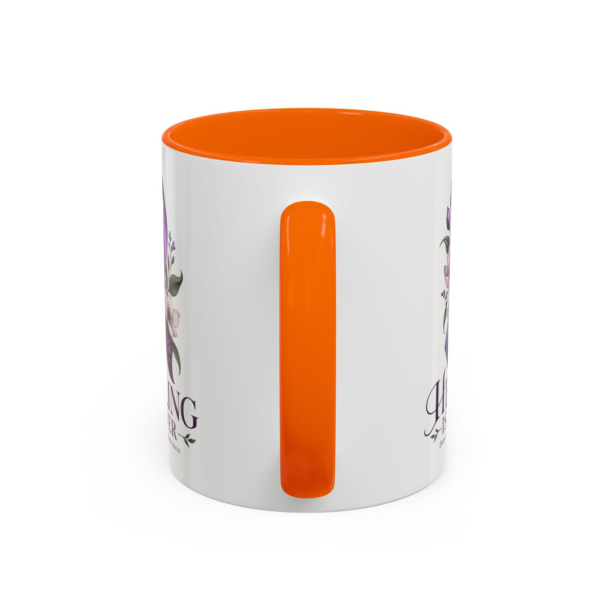 Healing Is Power Purple Ribbon Coffee Mug — Domestic Violence Awareness Accent Mug (11/15oz)
