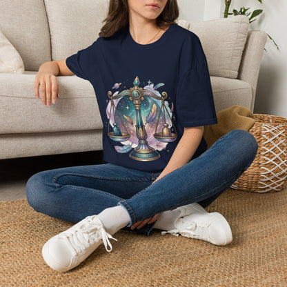 Libra Scales Zodiac T-Shirt — Celestial Astrology Graphic Tee