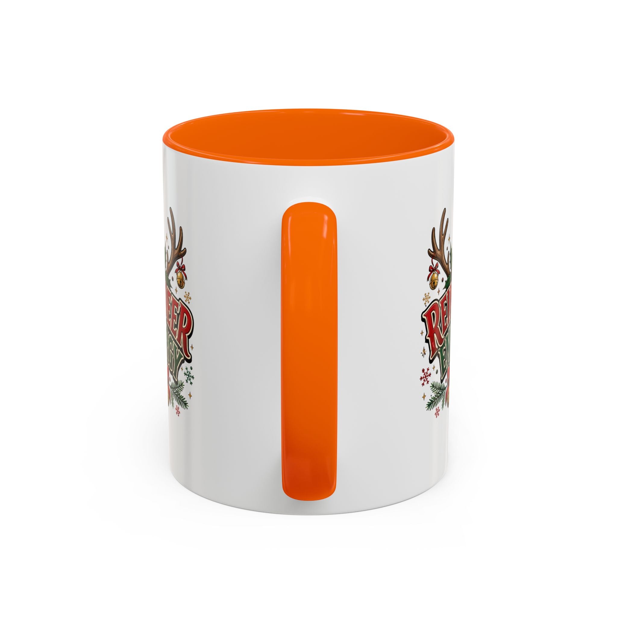 Reindeer Energy Coffee Mug – Holiday Christmas Antlers & Bells Accent Mug