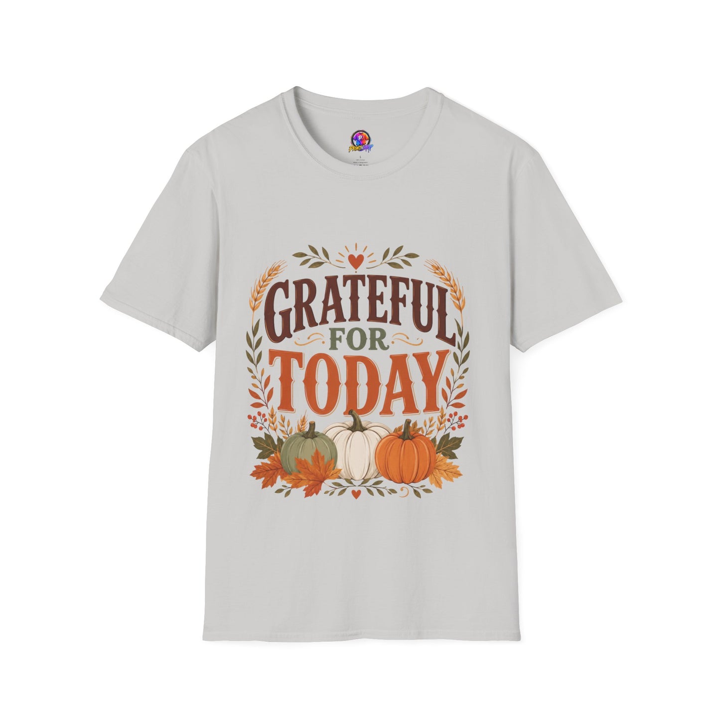 Grateful For Today T-Shirt — Fall Pumpkin Thanksgiving Casual Tee