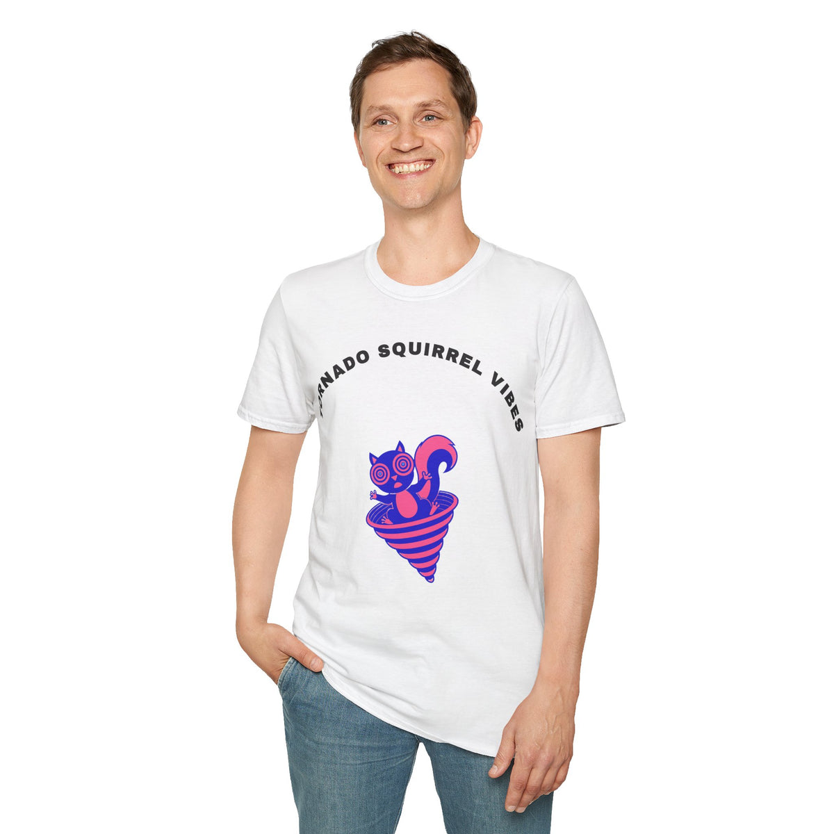T-Shirt — Tornado Squirrel Vibes Cute Cat Cone Graphic Tee - Trending Now - September 2026
