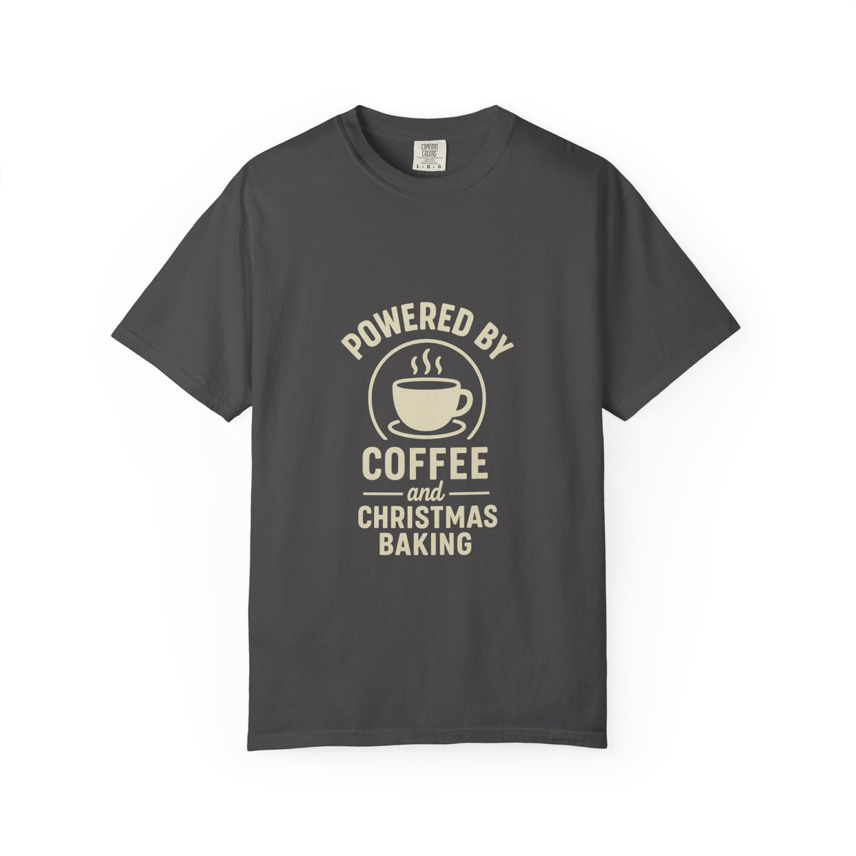 Christmas Baking T-Shirt — "Powered by Coffee and Christmas Baking"- Trending Now - October 2026