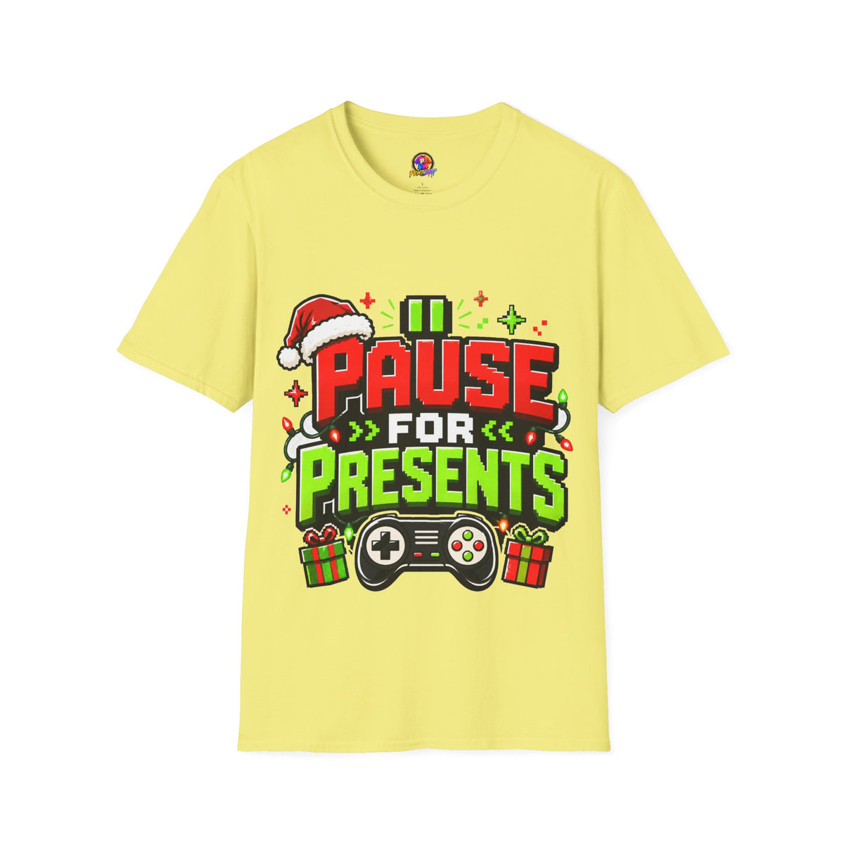 T-Shirt — "Pause for Presents" Christmas Gamer Tee