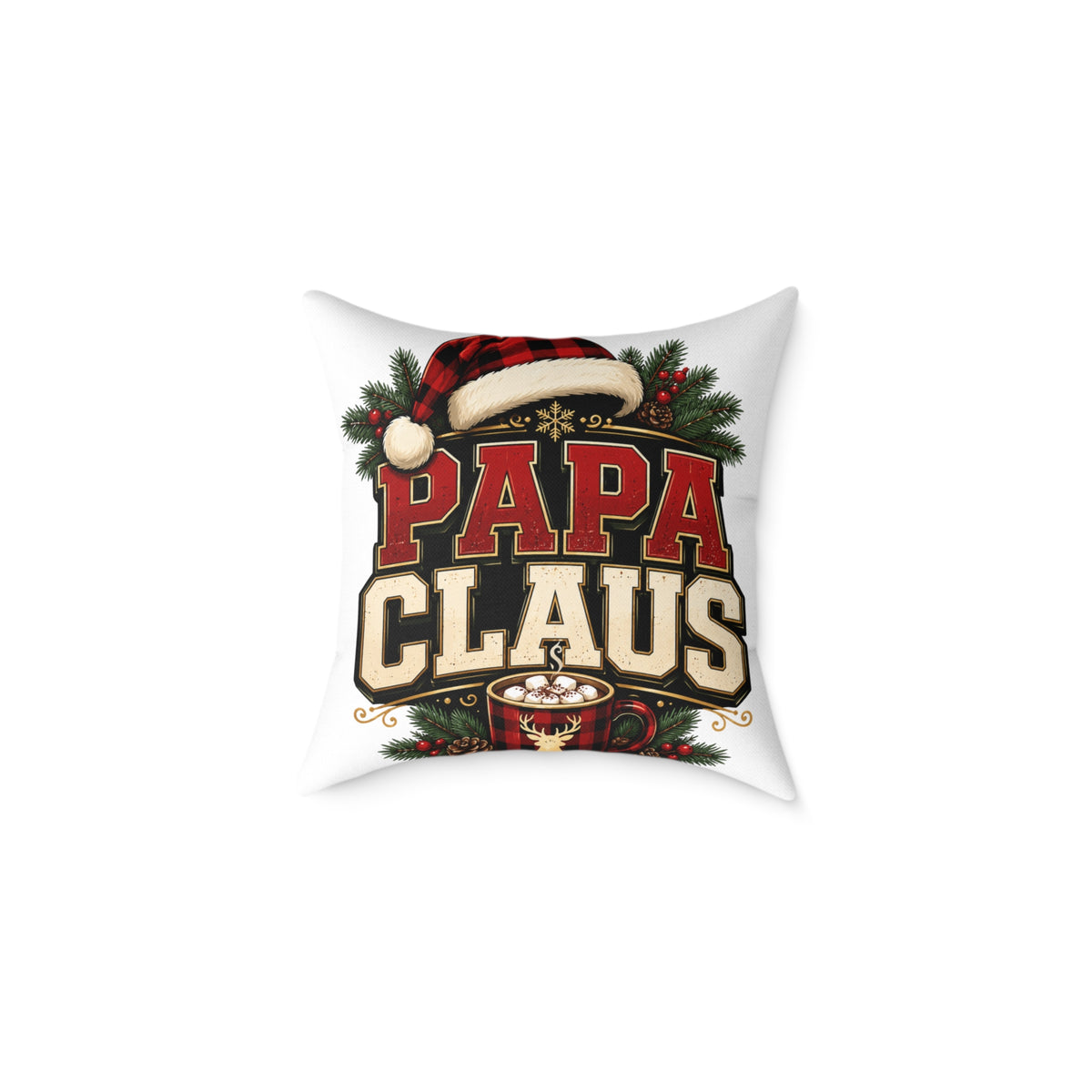 Papa Claus Christmas Pillow — Festive Holiday Throw Pillow for Dad