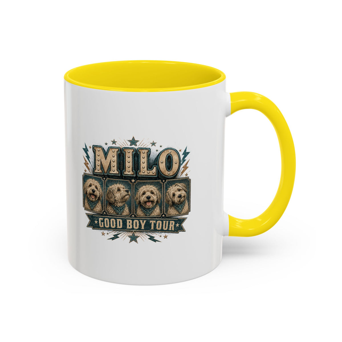 Milo Bailey Dog Dad Mom Milo 'Good Boy Tour' Accent Coffee Mug — Personalized Dog Lover Gift