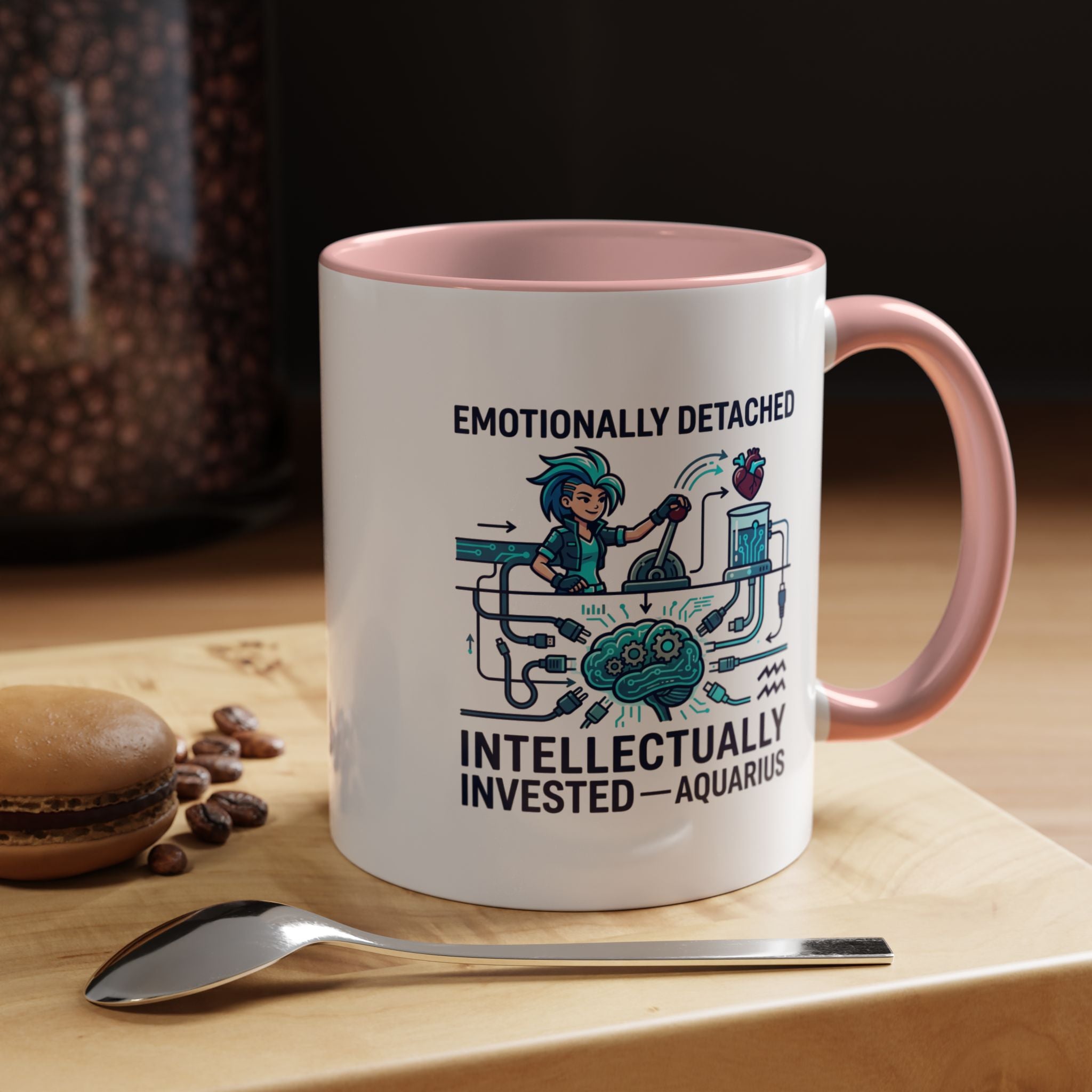 Aquarius Coffee Mug - "Emotionally Detached, Intellectually Invested" Accent Mug 11oz