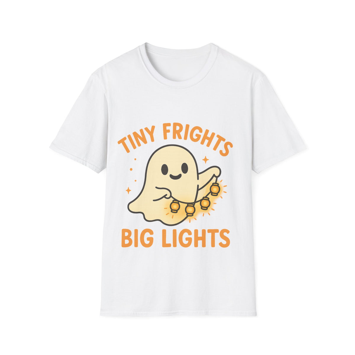 "Tiny Frights Big Lights" Cute Ghost Tee | Spooky Season Halloween T-Shirt - Trending Now - September 2026