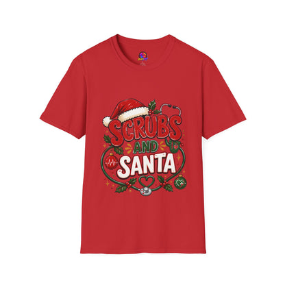 Scrubs and Santa Christmas Tee — Funny Nurse Holiday T-Shirt