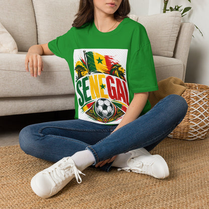 Senegal Flag Soccer T-Shirt — Lion & Football Pride Tee