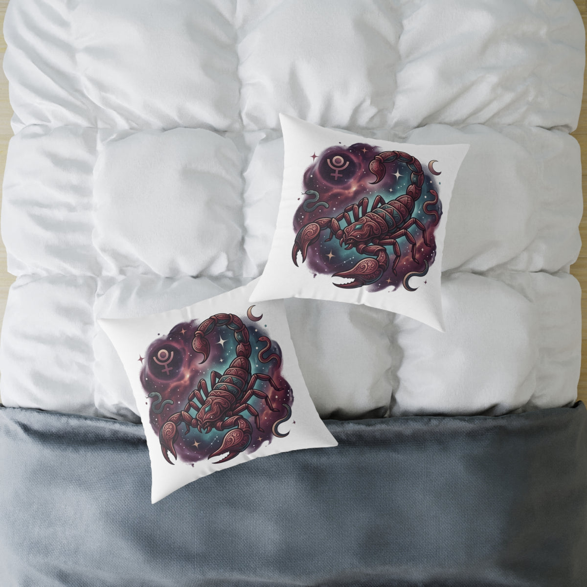 Scorpio Zodiac Astrological Square Poly Canvas Pillow