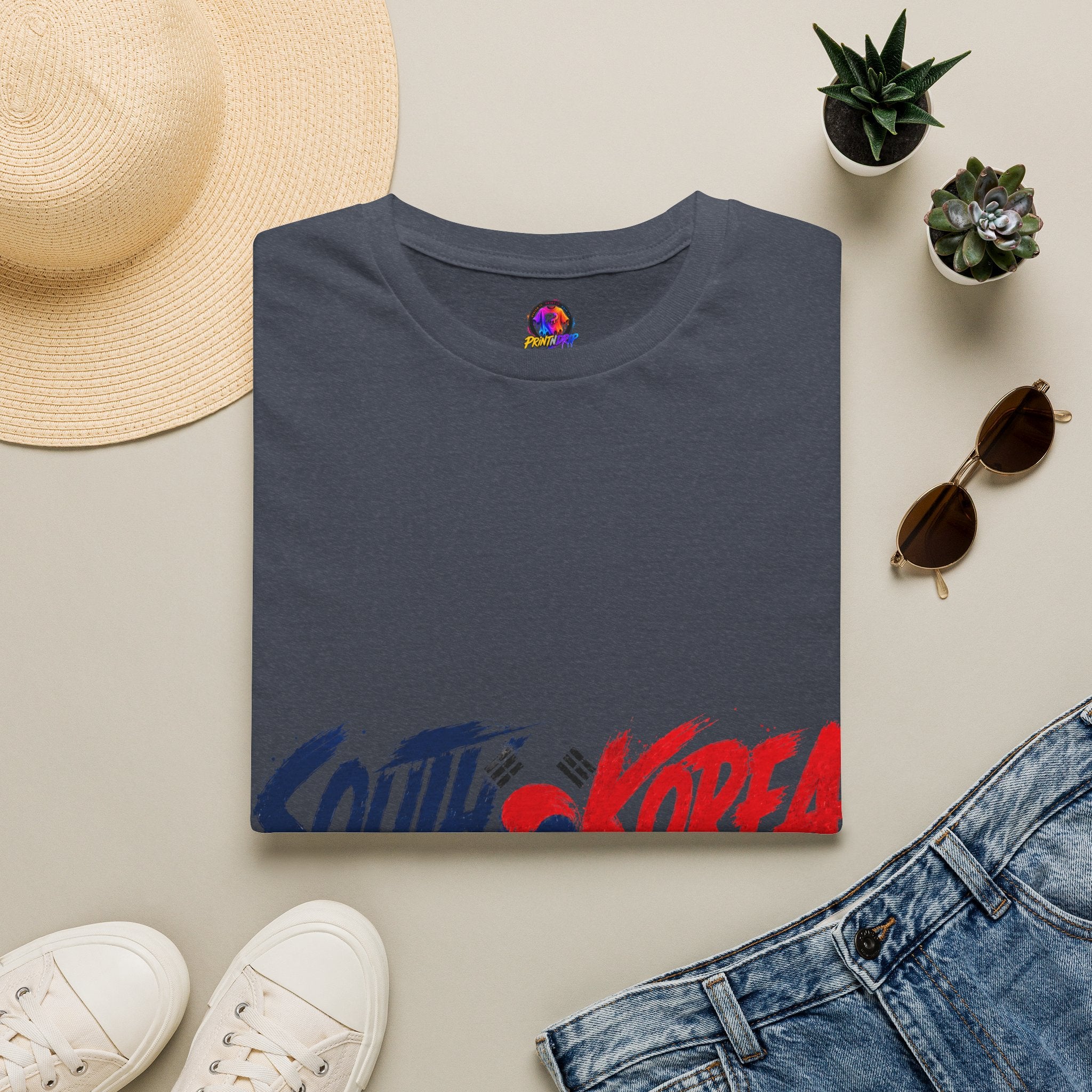 South Korea Flag Brushstroke T-Shirt — Patriotic Korean Travel Tee