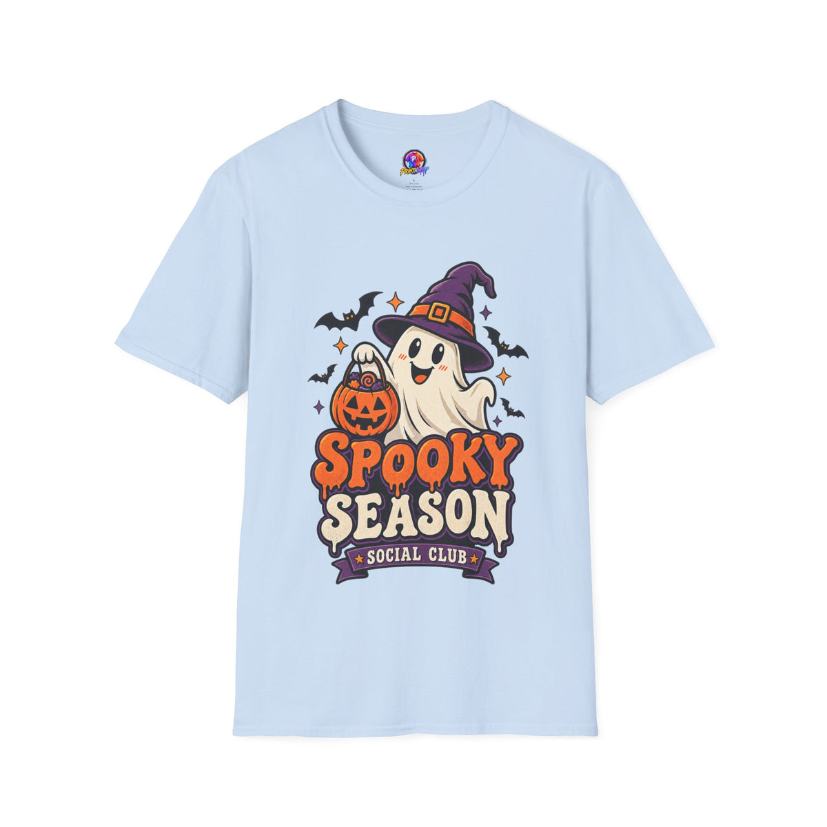 Spooky Season T-Shirt — Cute Ghost Halloween Tee ("Spooky Season Social Club")