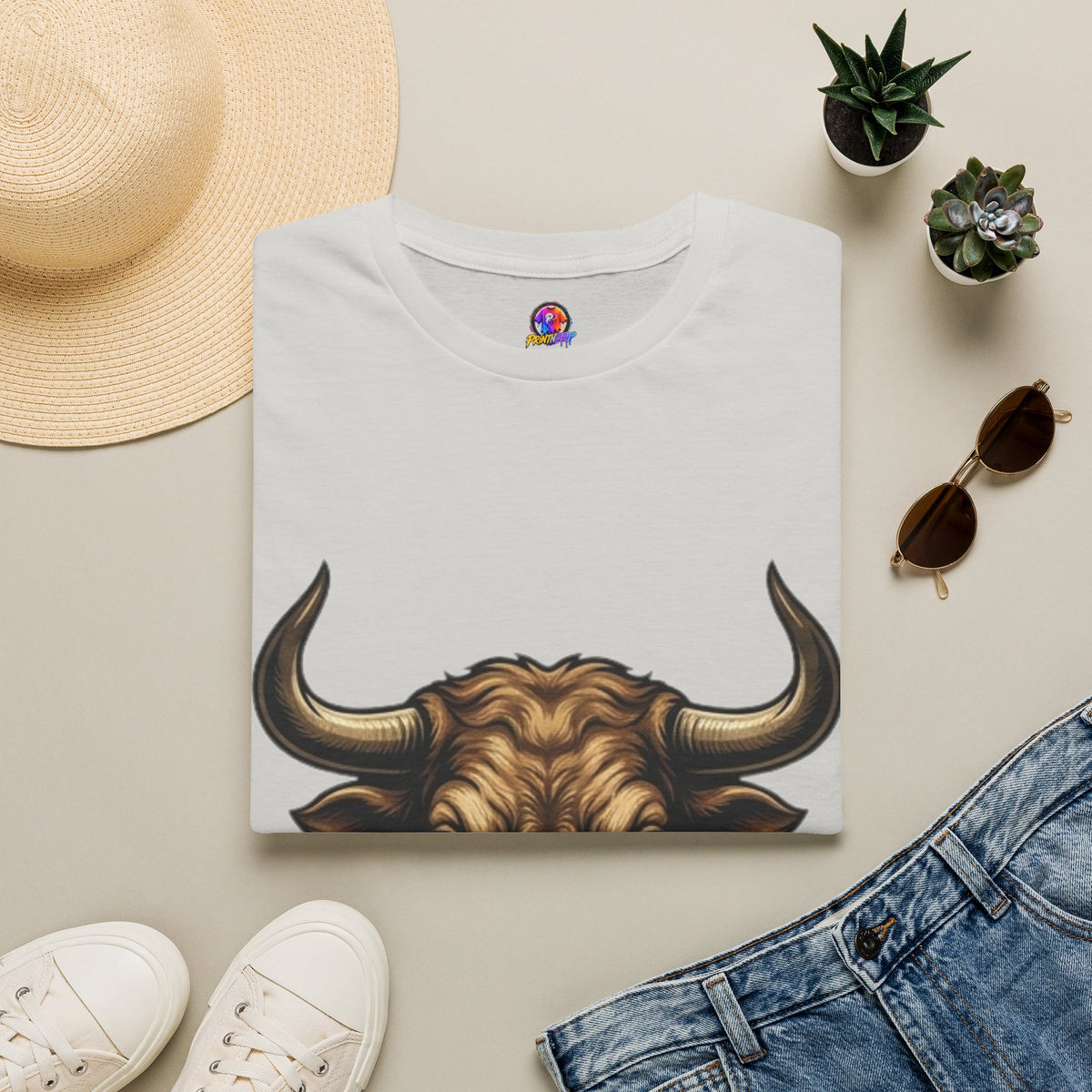 Taurus Bull Head T‑Shirt — Rustic Buffalo Graphic Tee